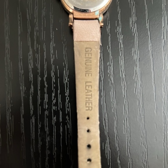 Anne Klein 10/9886 Rose Gold Bezel Pink Leather Band Women's Watch - Picture 4 of 6